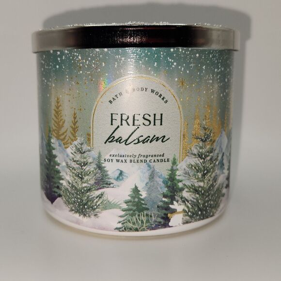 2024 Bath & Body Works Fresh Balsam Scented Candle, 3-Wick, 14.5 oz - Picture 1 of 4